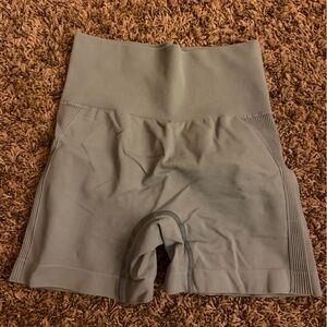 Gray-blue Women's High-Waisted workout Shorts